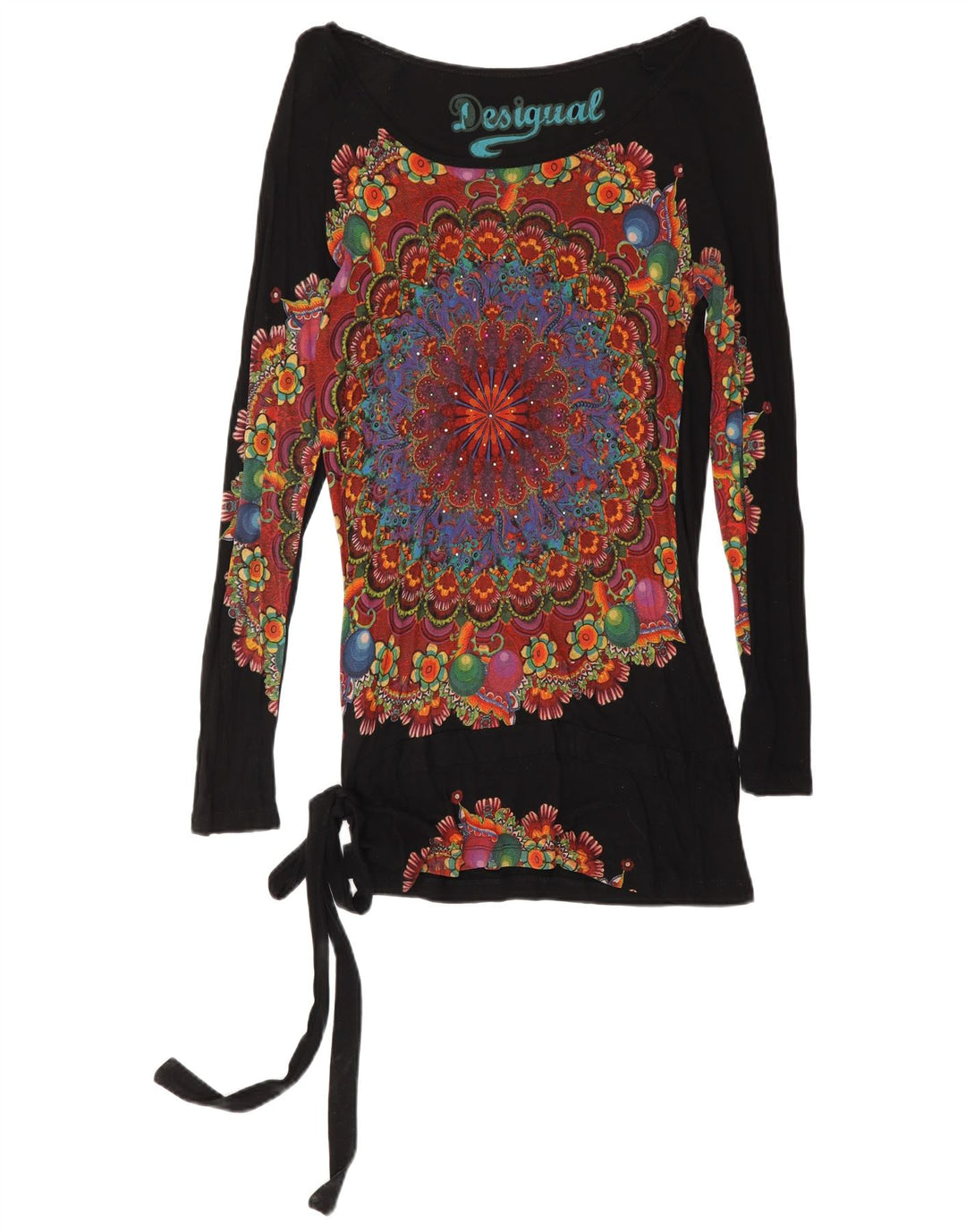 Женская туника с длинным рукавом Desigual, Великобритания 12, средний черный