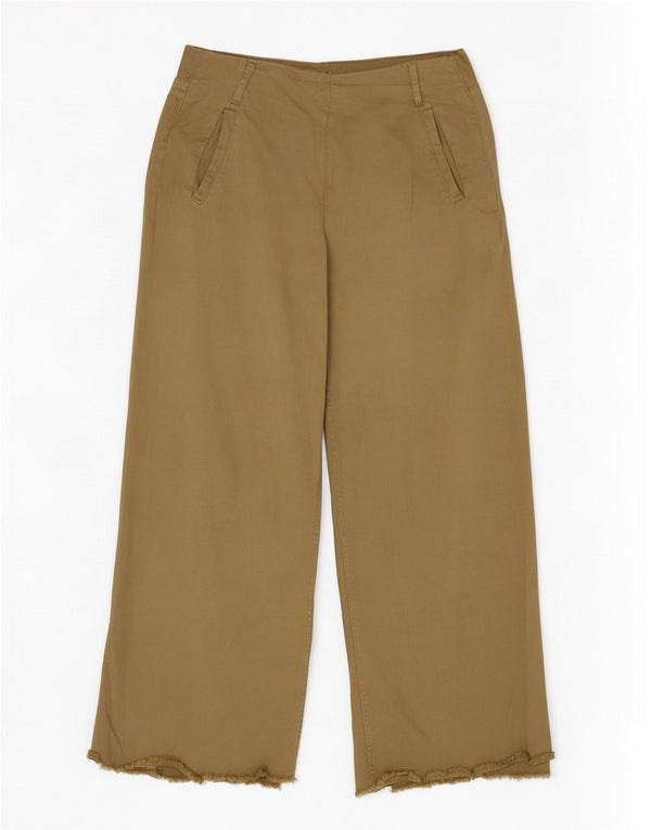 Женские широкие брюки с завышенной талией Zara EU 38, маленькие W28 L26, хаки