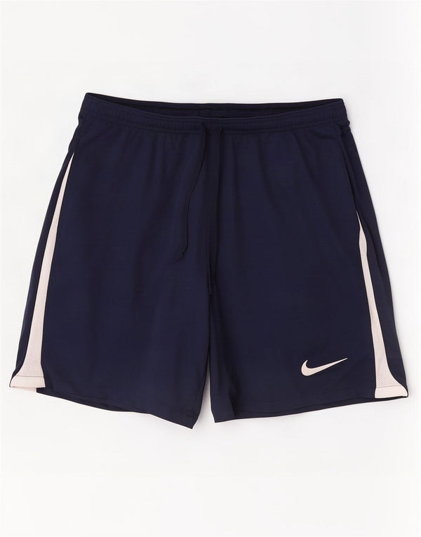 Мужские спортивные шорты Nike Slim Fit, большие темно-синие, полиэстер с цветными блоками