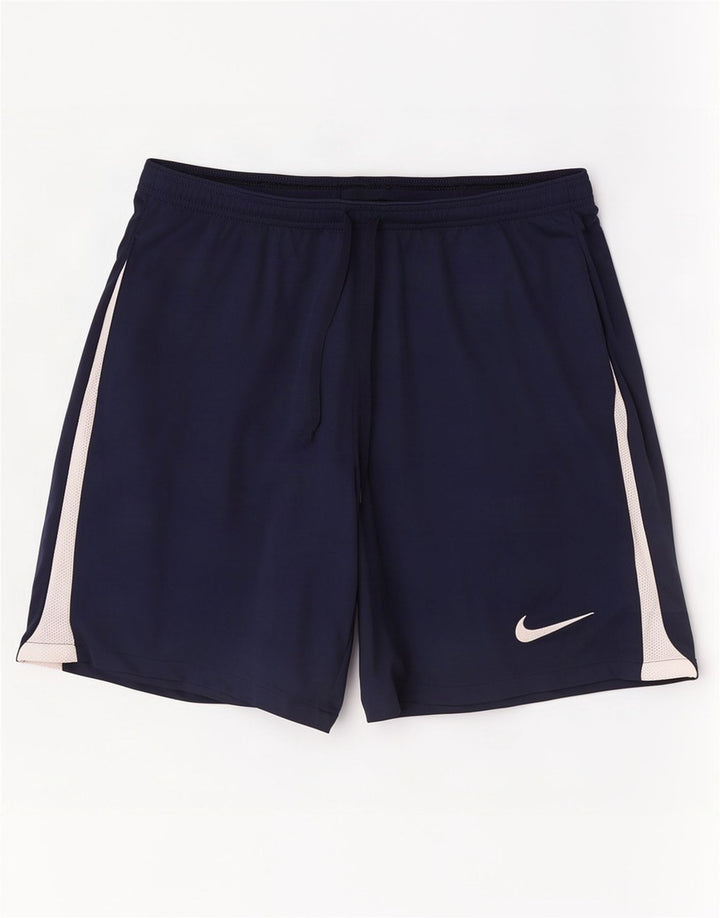 Мужские спортивные шорты Nike Slim Fit, большие темно-синие, полиэстер с цветными блоками