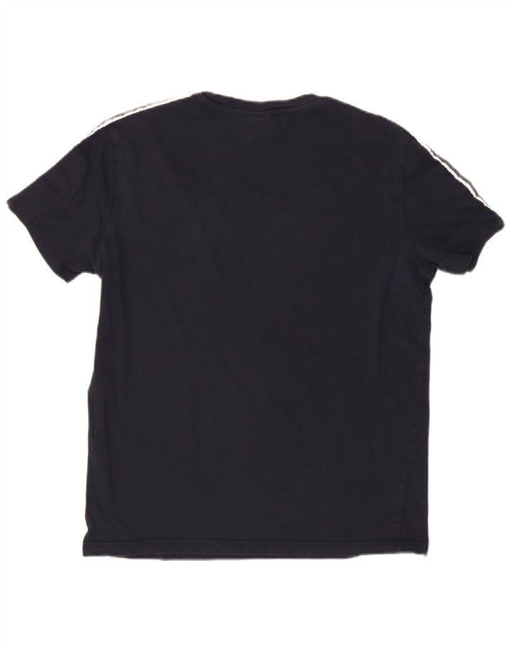 Мужская футболка с рисунком Champion, топ среднего размера, темно-синий, хлопок