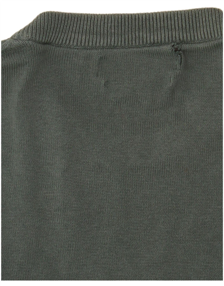 Мужской джемпер с круглым вырезом Marks & Spencer, хлопковый свитер среднего зеленого цвета