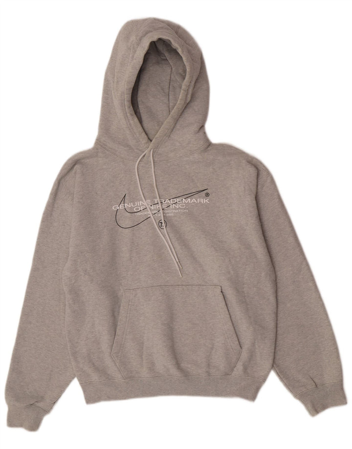 Мужской джемпер с капюшоном Nike, маленький серый, хлопковый