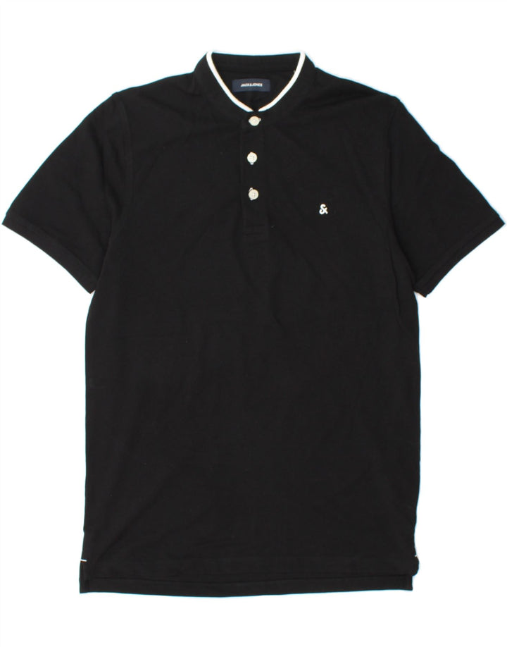 JACK & JONES Mens Polo Shirt Medium Black Cotton Vintage Jack & Jones and Second-Hand Jack & Jones from Messina Hembry 