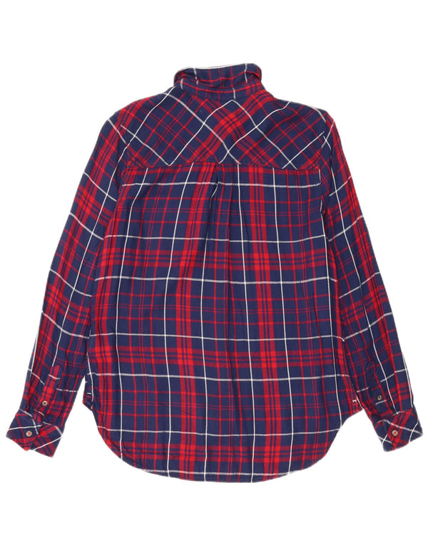 Женская фланелевая рубашка оверсайз Tommy Hilfiger UK 6 XS Темно-синяя клетка