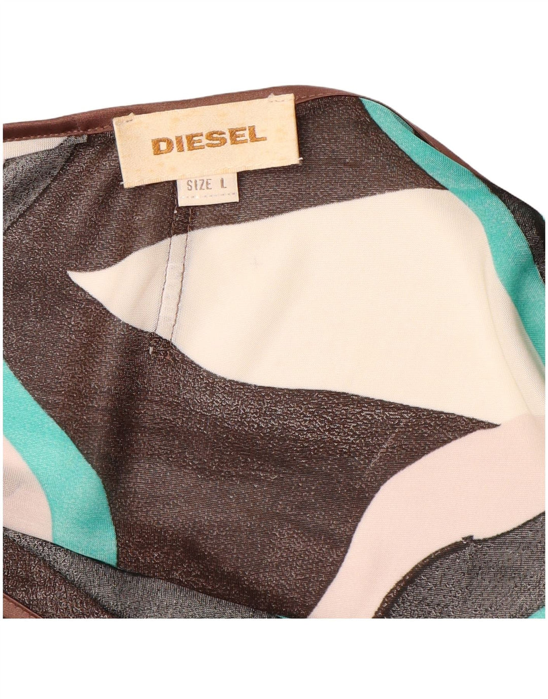 DIESEL Womens Abstract Pattern A-Line Dress UK 16 Large Multicoloured