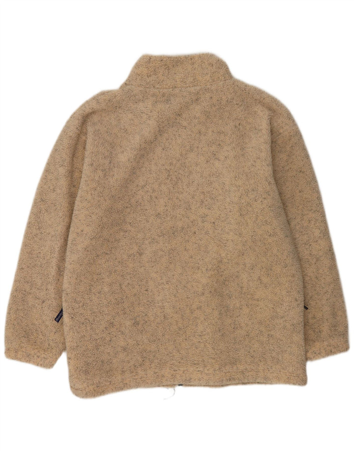 Винтажная мужская флисовая куртка UK 42 XL бежевого цвета с крапинками из полиэстера