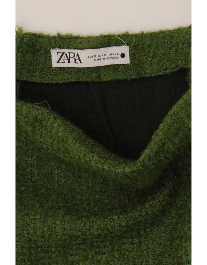 Женская мини-юбка Zara, маленькая W26, зеленая