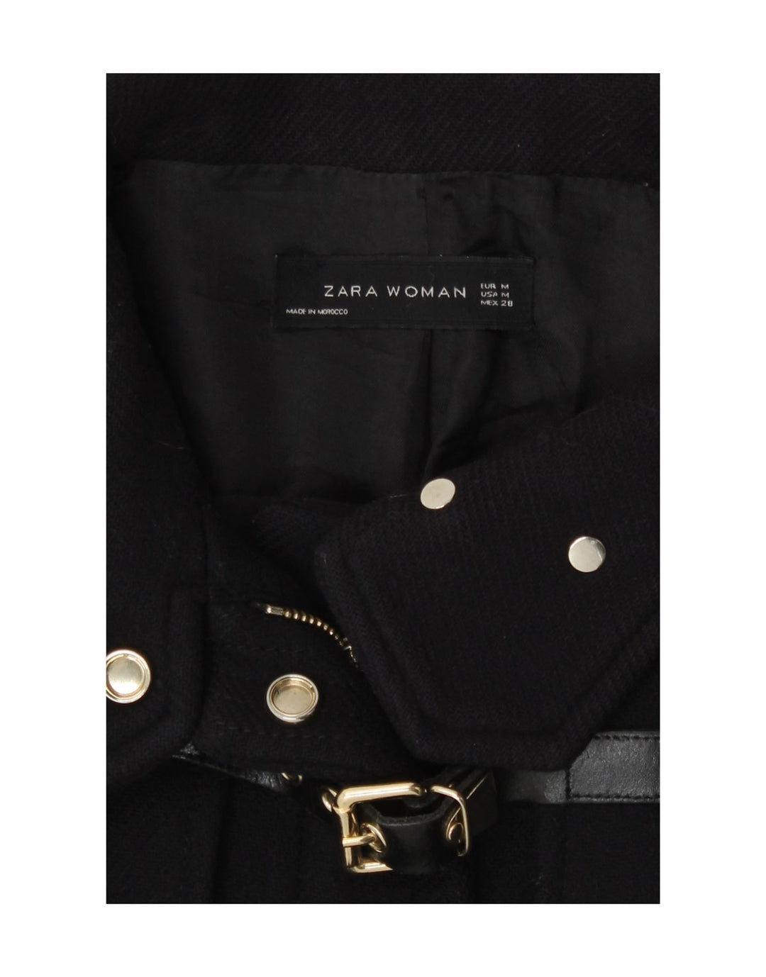 Женское полупальто Zara UK 14, средний темно-синий, шерсть