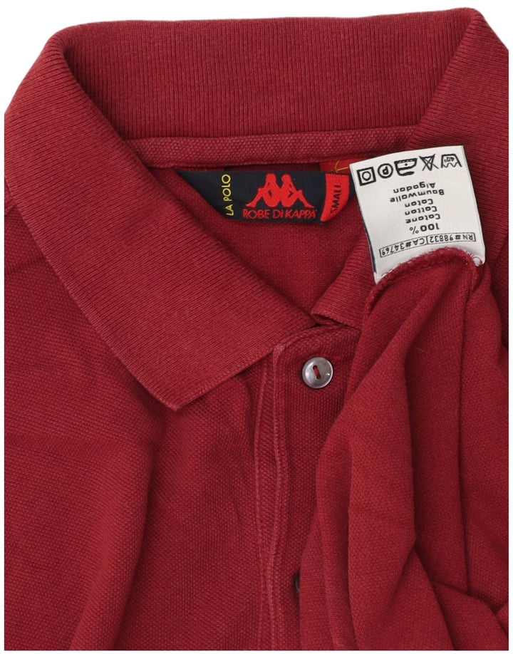 Мужская рубашка-поло Kappa, маленькая темно-бордовая, хлопок