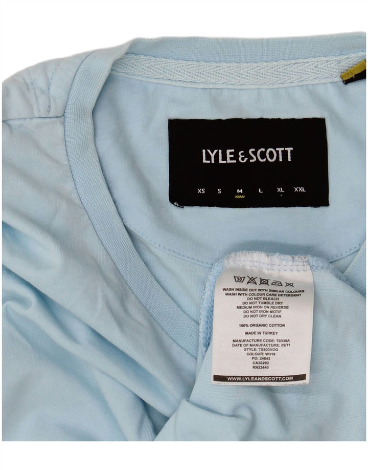 Мужская футболка Lyle & Scott из хлопка среднего синего цвета