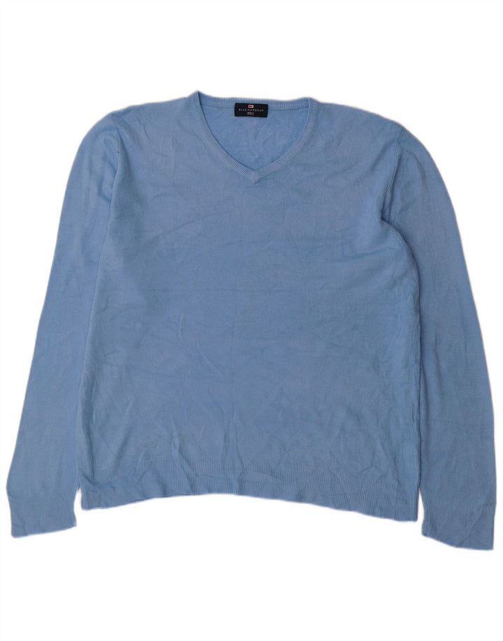 Мужской джемпер с v-образным вырезом Marks & Spencer Blue Harbour, большой акрил