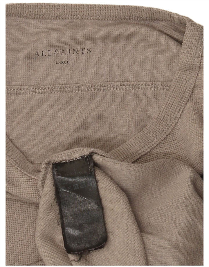 Мужской топ All Saints с длинным рукавом, большой серый полиэстер
