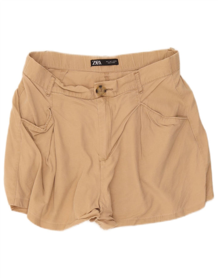 Женские повседневные шорты Zara, большие W32, бежевые
