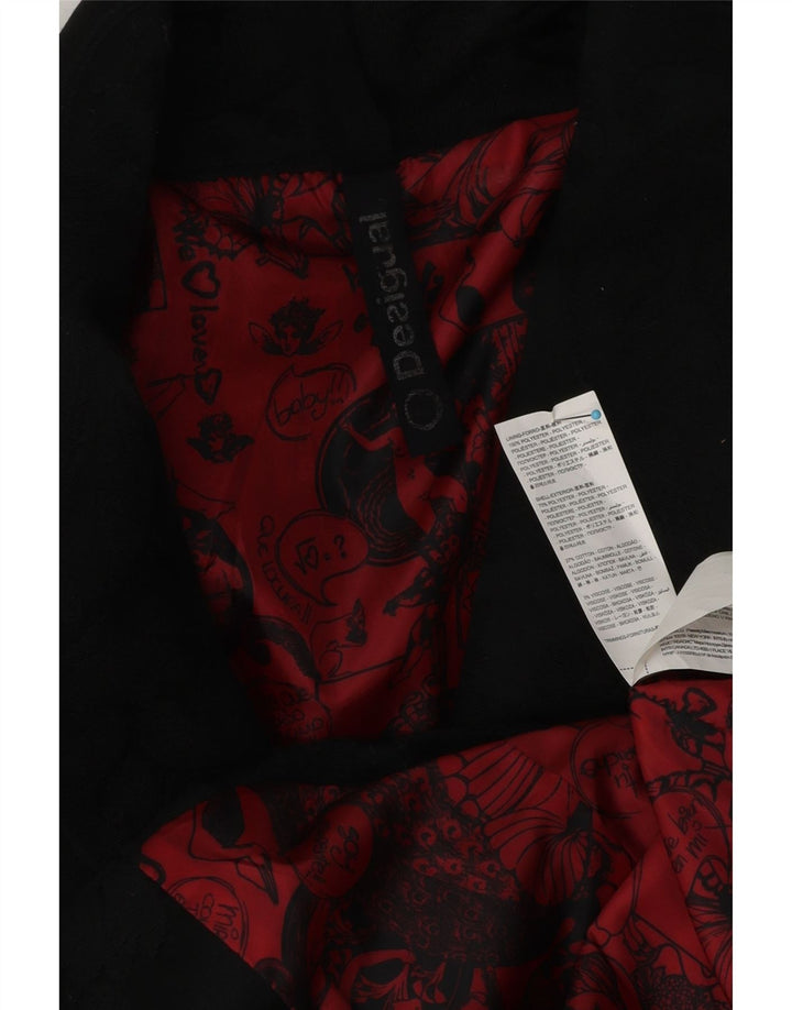 Женский блейзер с 3 пуговицами Desigual, цвет EU 46 XL, черный с цветочным принтом