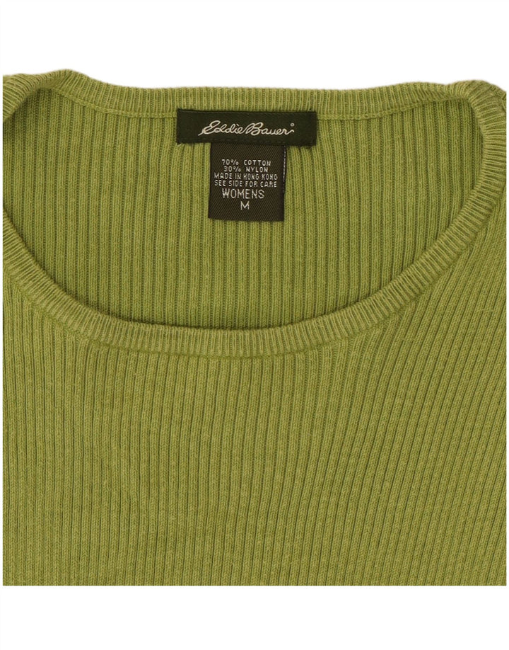 Женский укороченный топ Eddie Bauer с длинным рукавом UK 12, средний зеленый хлопок