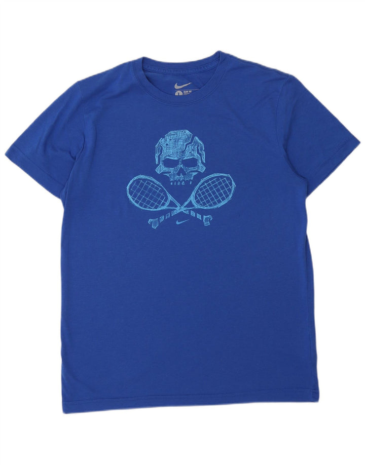 Мужская футболка узкого кроя NIKE с рисунком, большой синий полиэстер