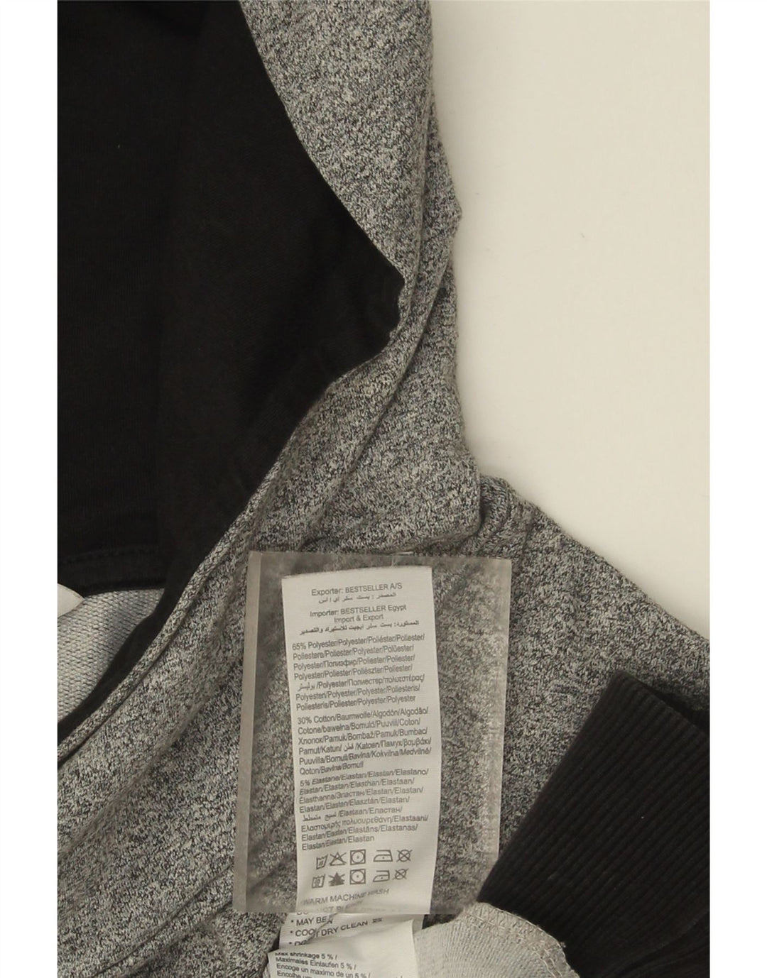 Мужской джемпер с капюшоном Jack & Jones, средний серый, полиэстер с цветными блоками