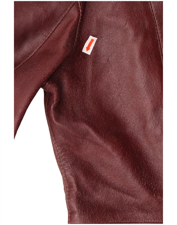 Женская кожаная куртка UK 10, маленькая бордовая кожа