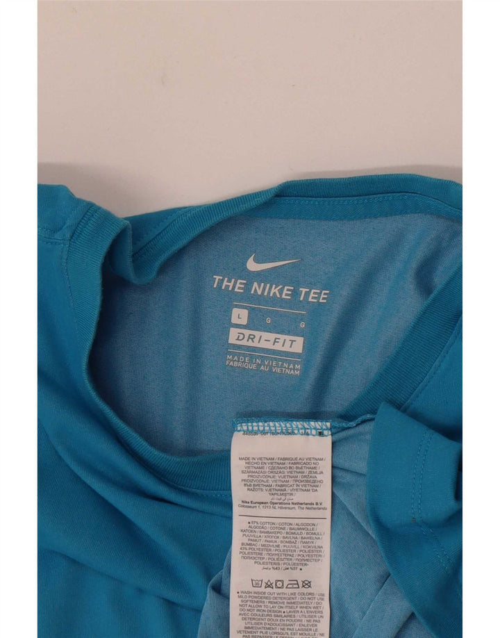 Мужская футболка Nike Dri Fit, большой синий хлопок