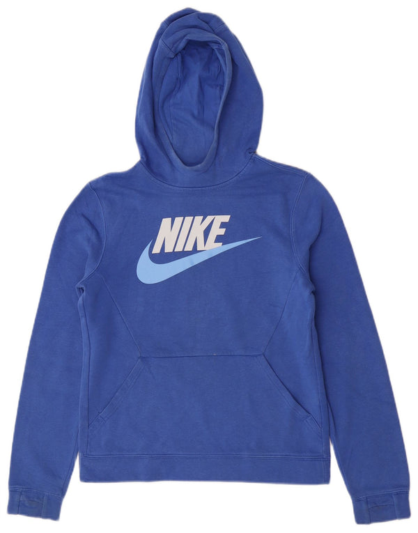 Джемпер с капюшоном Nike для мальчиков 12–13 лет, большой синий, хлопок