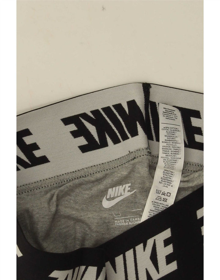 Женские леггинсы с рисунком Nike UK 10, хлопок среднего серого цвета с цветными блоками