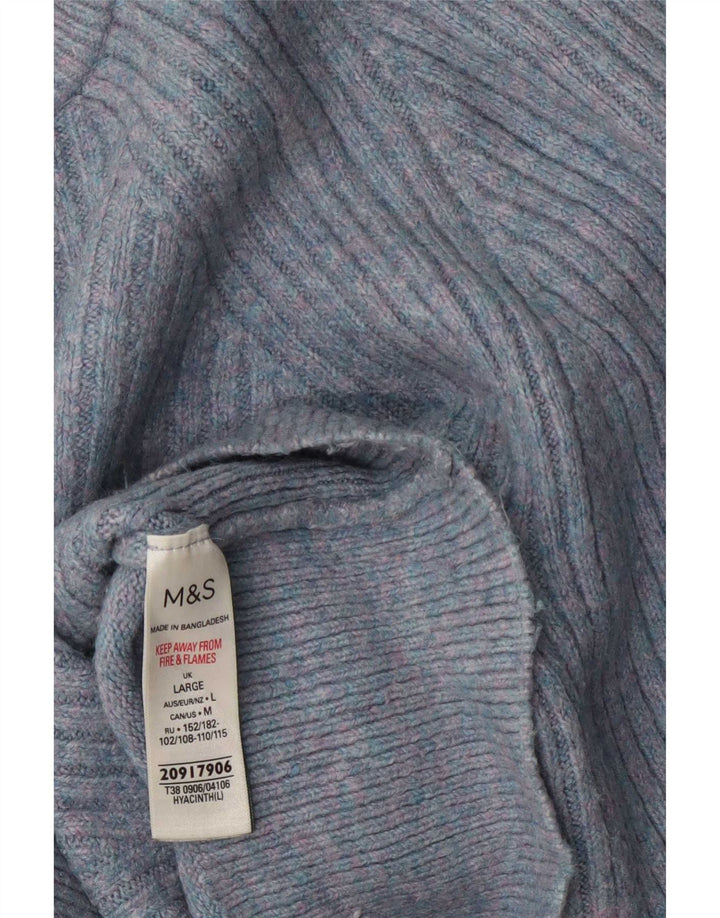 Женский джемпер с высоким воротником Marks & Spencer, Великобритания, 14, большой синий в крапинку