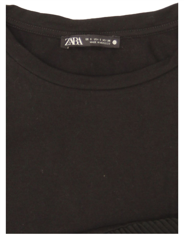 Женская футболка Zara Top UK 10, маленькая черная