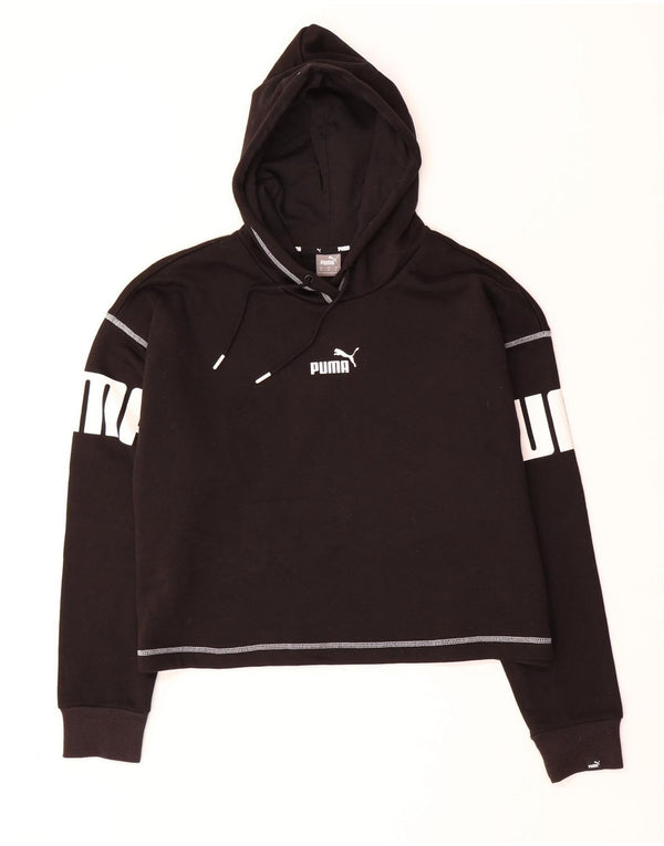 Женский джемпер с капюшоном PUMA Oversized с рисунком UK 14, средний черный, хлопок