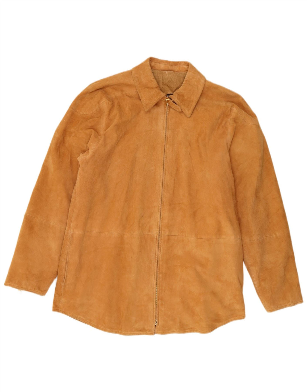 Женская замшевая куртка Escada UK 14 средний коричневый кожаный