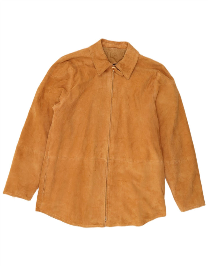 Женская замшевая куртка Escada UK 14 средний коричневый кожаный