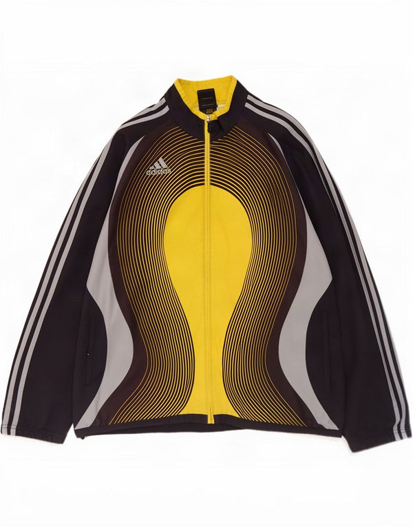 Adidas Mens Graphic Tracksuit Top Jacket UK 44/46 Large Black Colourful