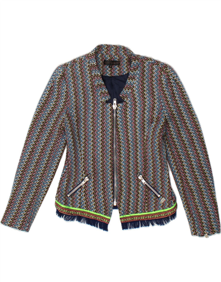 VINTAGE Womens Blazer Jacket UK 10 Small Multicoloured Striped | Vintage Vintage | Thrift | Second-Hand Vintage | Used Clothing | Messina Hembry 