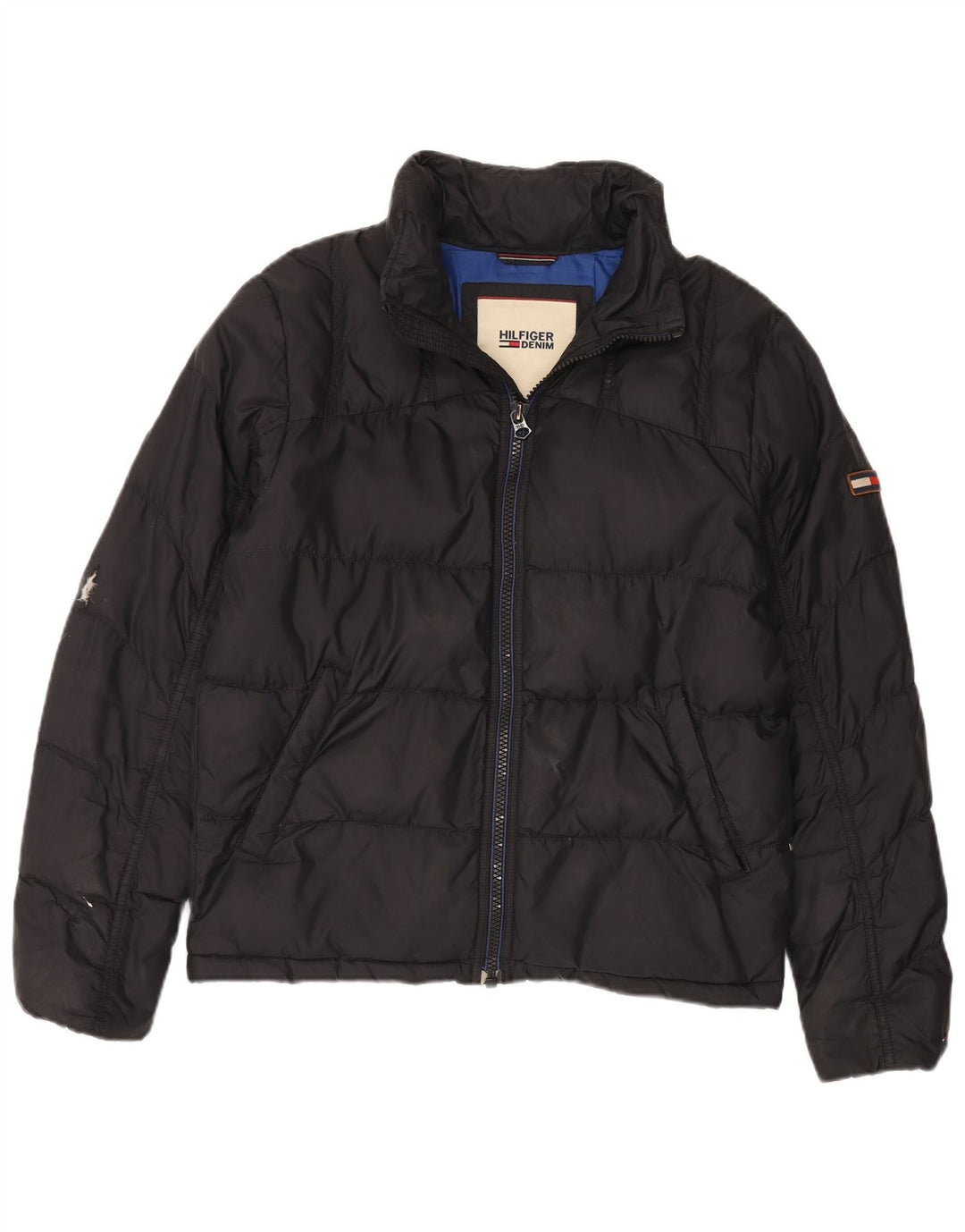 Мужская стеганая куртка Tommy Hilfiger UK 38, средний черный нейлон