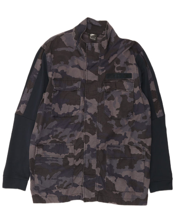Мужская куртка с графическим принтом Nike UK 42 XL, темно-синий камуфляжный хлопок