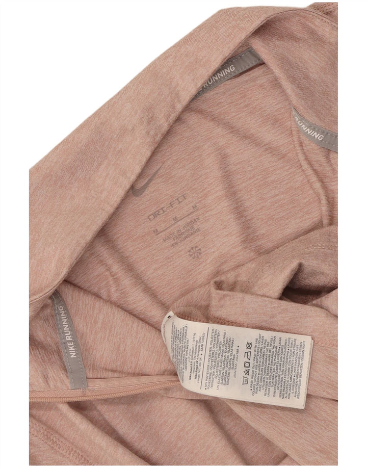 Женский спортивный костюм-пуловер с воротником на молнии Nike Dri Fit UK 14, средний розовый