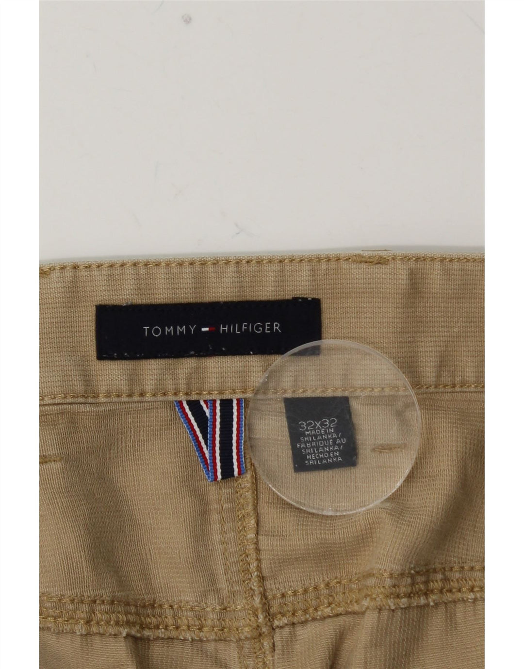 TOMMY HILFIGER Мужские прямые повседневные брюки W32 L32 Бежевые хлопковые