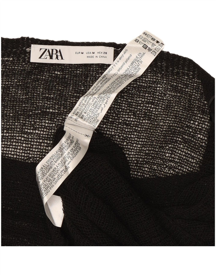 Женская блузка-пончо Zara Top UK 12, средний черный акрил