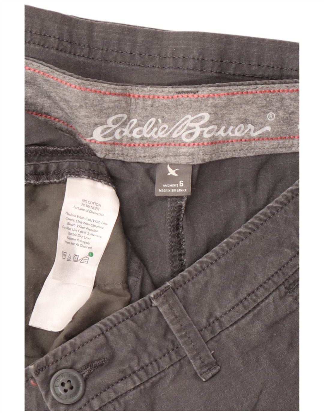 Женские шорты карго Eddie Bauer слегка пышные, США 6, средний размер W30, серый хлопок