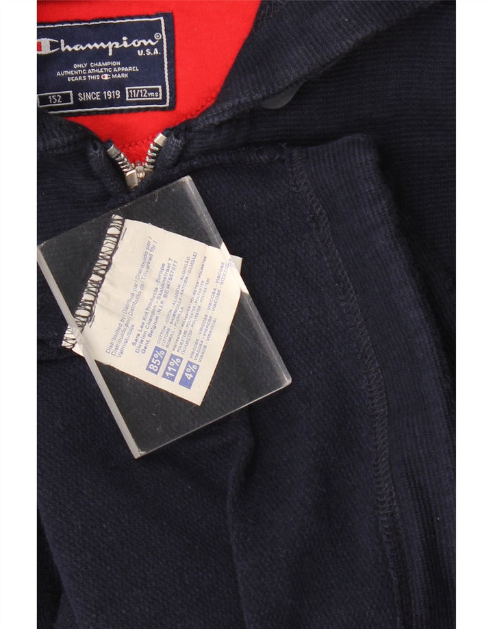 Свитер с капюшоном на молнии для мальчиков CHAMPION, 11–12 лет, темно-синий, хлопок