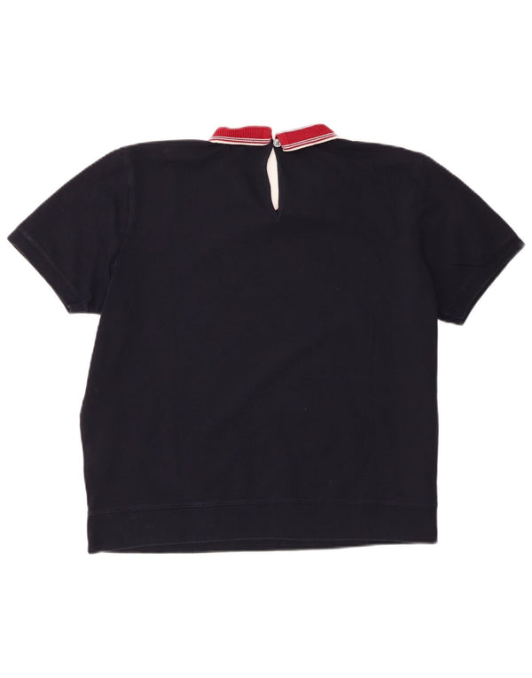 Tommy Hilfiger Womens Polo Shirt UK 20 2XL Navy Blue Colourblock Cotton