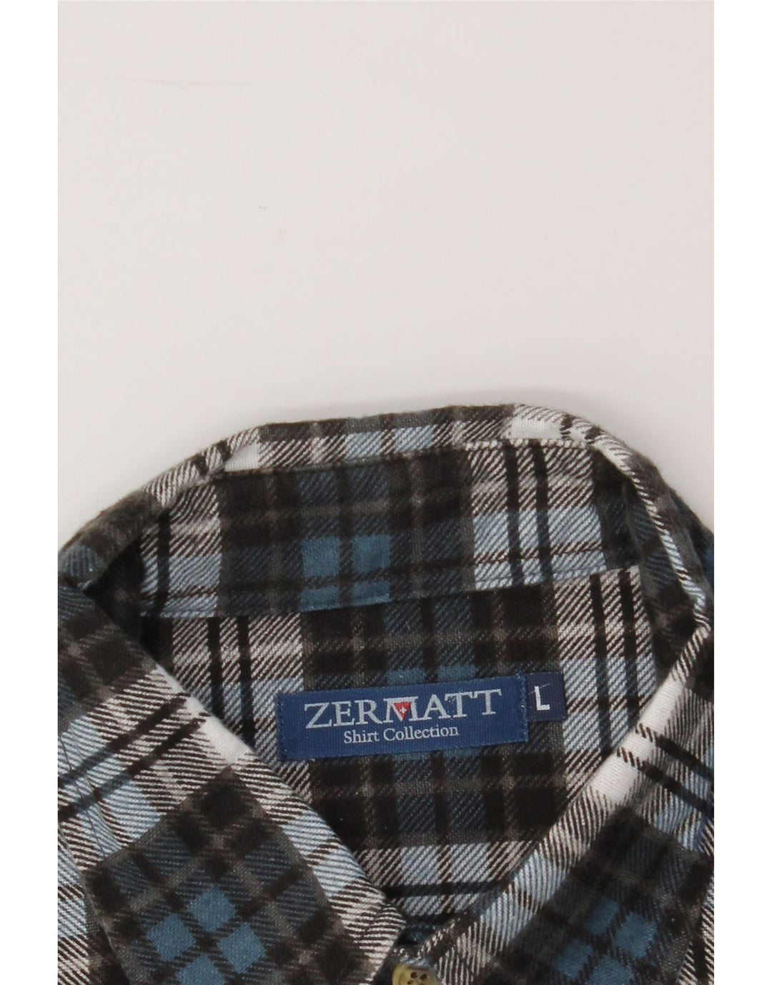 ZERMATT Mens Flannel Shirt Large Blue Check Vintage Zermatt and Second-Hand Zermatt from Messina Hembry 