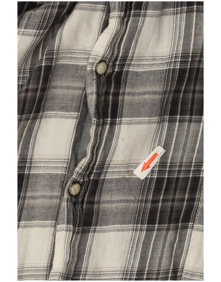 Мужская фланелевая рубашка Jack & Jones с коротким рукавом, большая серая клетка, хлопок