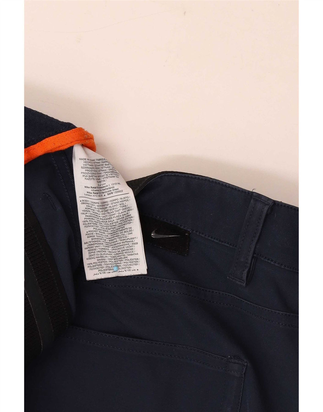 Мужские прямые повседневные брюки Nike W36 L27 темно-синие из полиэстера