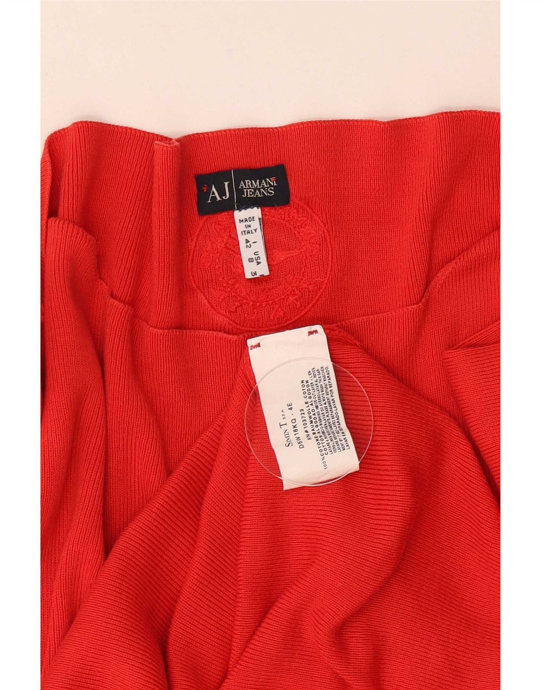 Женский топ Armani с рукавом 3/4 UK 12, средний красный хлопок, красный