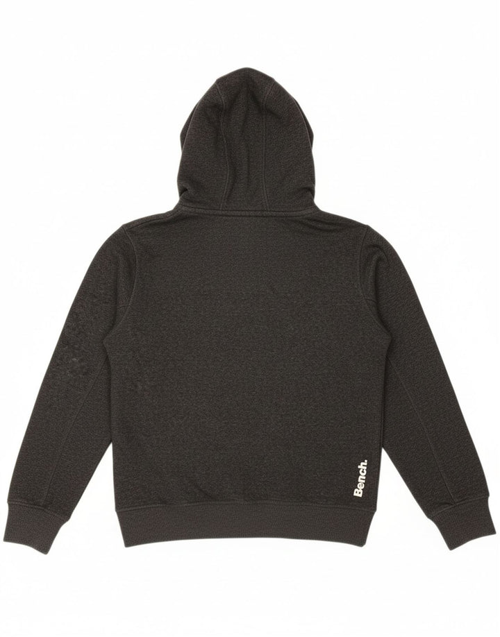 BENCH Mens Graphic Hoodie Jumper Small Grey Cotton