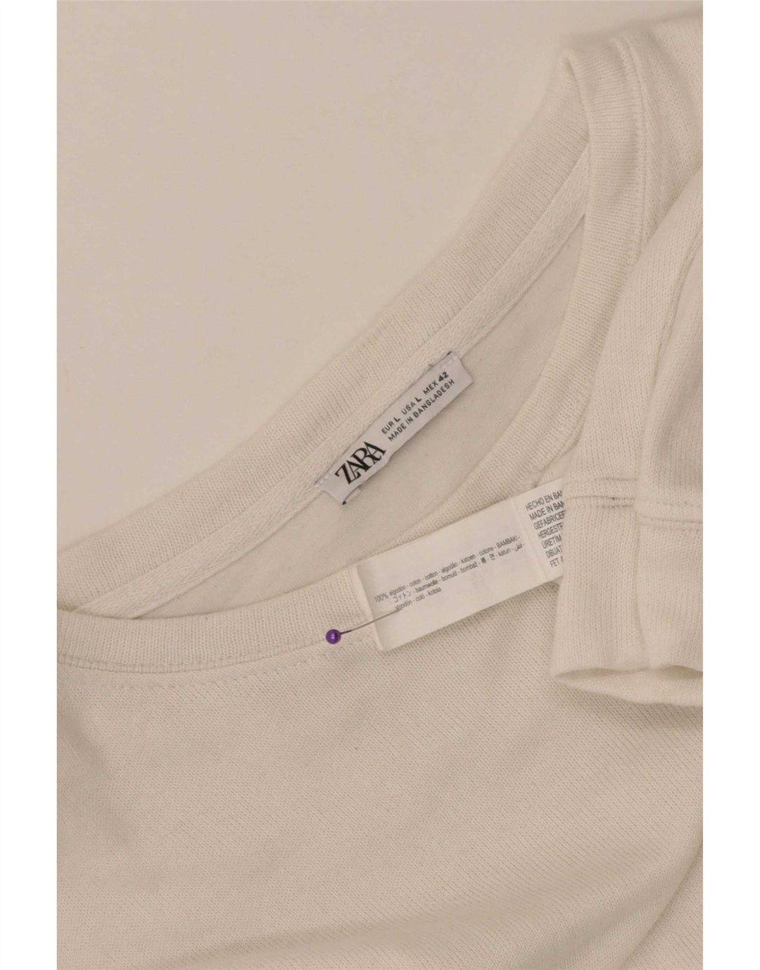 Мужской топ Zara с длинным рукавом, большой белый хлопок