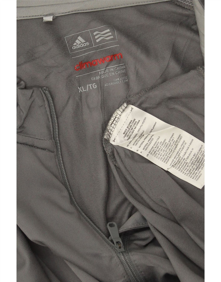 Adidas Mens Climawarm Графический пуловер с воротником на молнии Спортивный костюм Top XL Серый