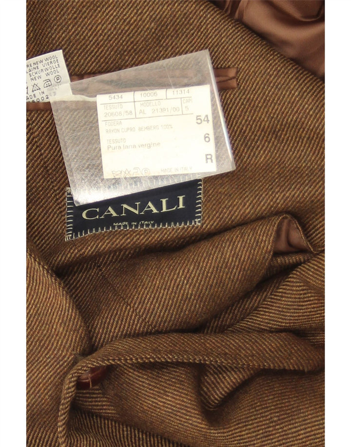 Мужской пиджак Canali на 3 пуговицах IT 54 2XL Коричневый из натуральной шерсти