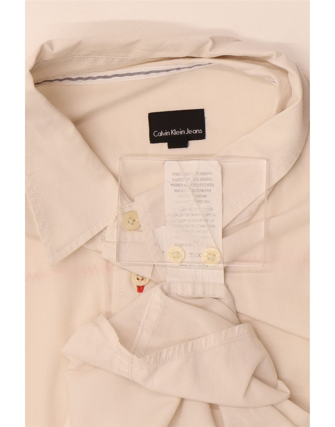 Мужская рубашка Calvin Klein Jeans 2XL Off White Хлопок